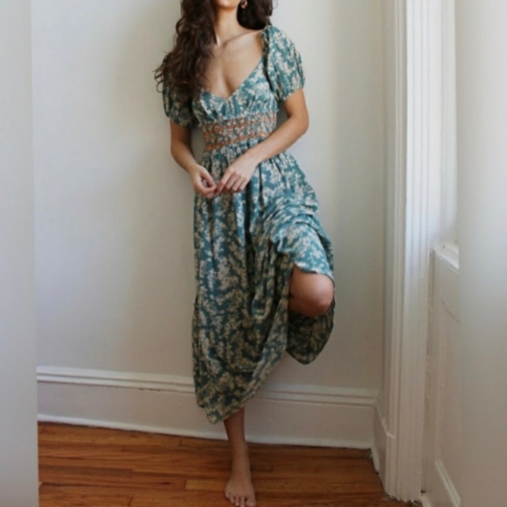 Free People • S • 100% Cotton Ellie Printed Maxi Dress